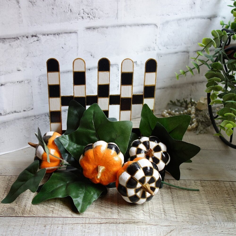 Checked Pumpkin Patch Fall Decor Set Buffalo Checked Centerpiece Checked Mantle